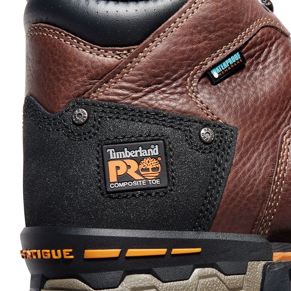 Timberland Mens Work Boots PRO® Boondock 6\" Comp Toe - Brown/Black - India DB3826410